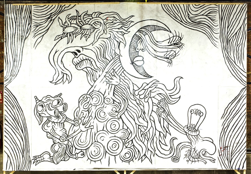 NÚVOL FOSC paper mural 550X400cm .