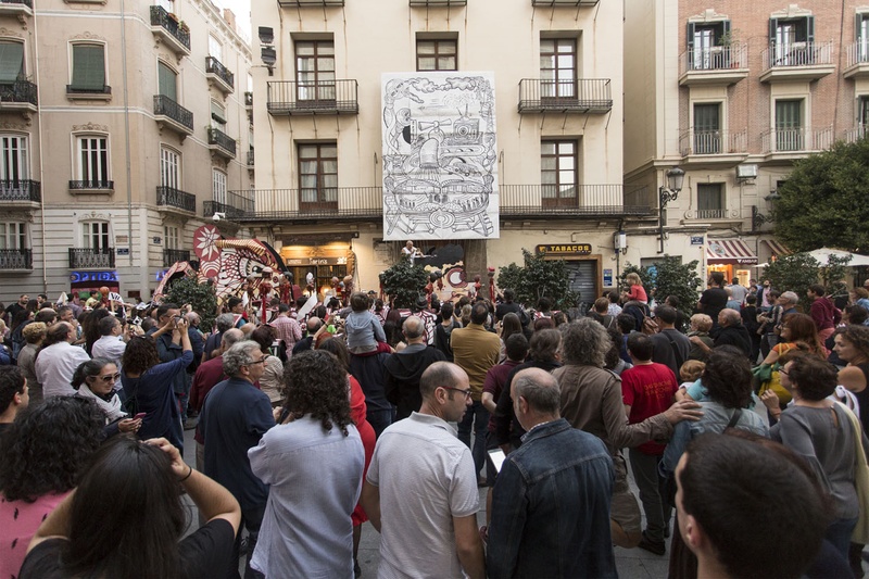 Tracapello Becomu. Manises Place, Valencia.. Author: Marcel·lí Antúnez Roca. Photo: Carles Rodriguez.