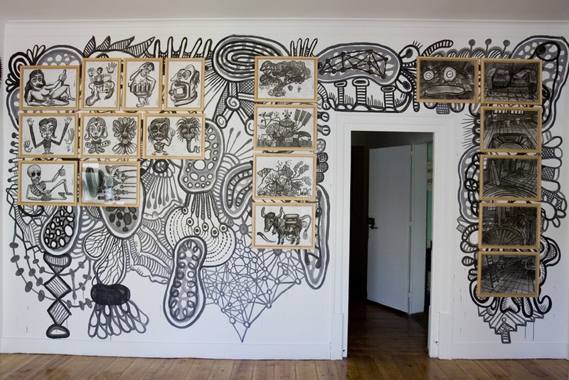 Mural Membrana. Specific Site. Front view. ZDB Gallery, Lisboa. Author: Marcel·lí Antúnez Roca. Photo: Carles Rodriguez.