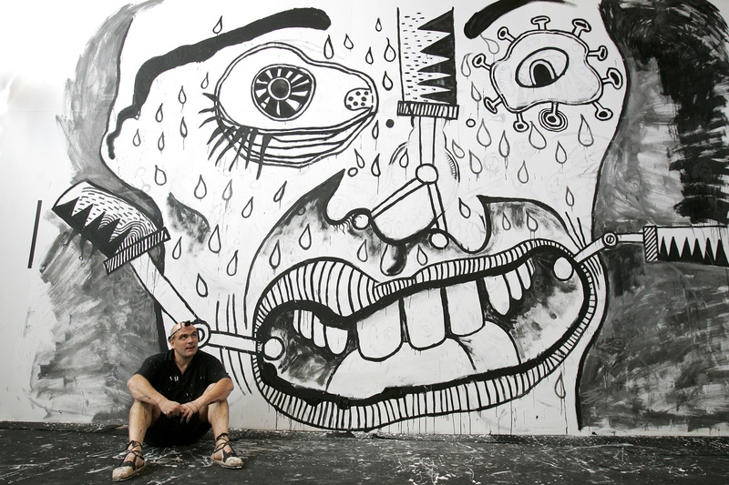 DIBUIXANT 2005. Documentary film. Face mural. Author: Marcel·lí Antúnez Roca. Photo: Carles Rodriguez.