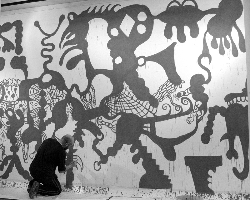 Interativita Furiosa, 2007. Exhibition. Sistematurgy mural. Making off. Gam Gallarate, Italy. Author: Marcel·lí Antúnez Roca. Photo: Angelo Zanella.