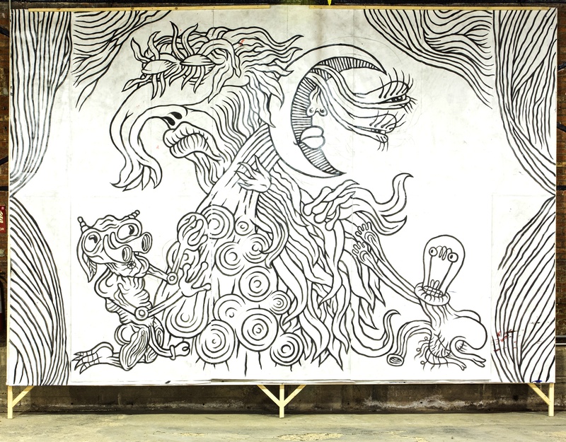 NÚVOL FOSC paper mural 550X400cm .
