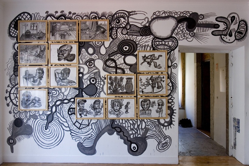 Mural Membrana. Specific Site. Left view. ZDB Gallery, Lisboa. Author: Marcel·lí Antúnez Roca. Photo: Carles Rodriguez.