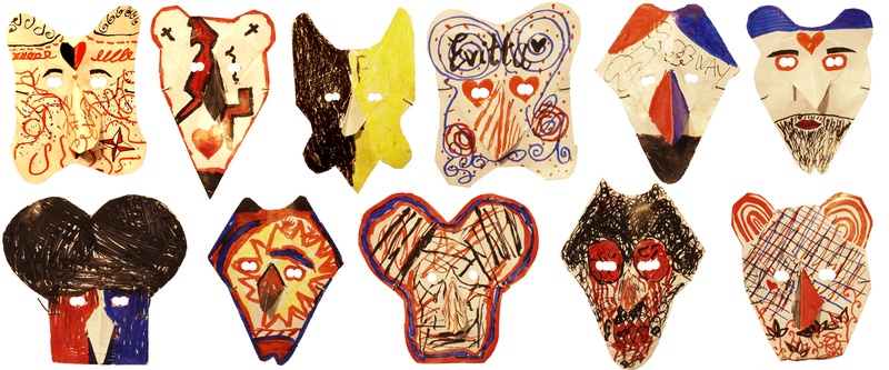 Users drawing masks.